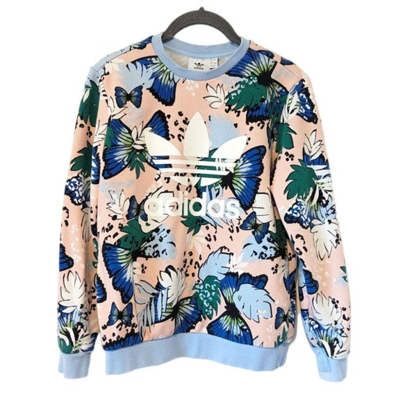 adidas Other - Adidas HER Butterfly Floral Sweatshirt Juniors Cheetah Print